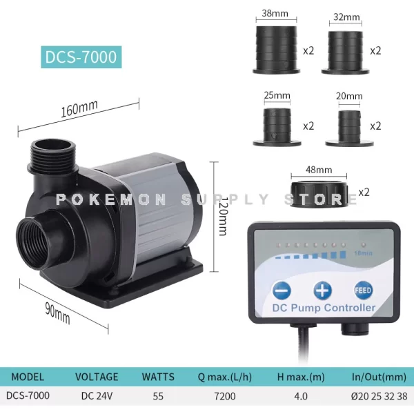 Jebao Jecod Pump DCS 1200-12000 L/H Aquarium Fish Tank Adjustable Submersible Controllable Water Pump Flow Fountain DC 24V - Image 25