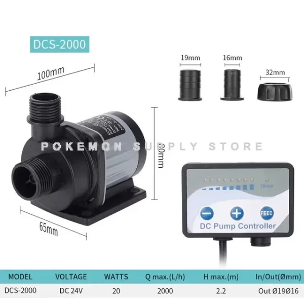 Jebao Jecod Pump DCS 1200-12000 L/H Aquarium Fish Tank Adjustable Submersible Controllable Water Pump Flow Fountain DC 24V - Image 7