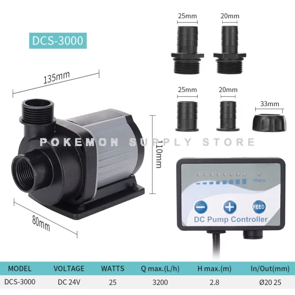 Jebao Jecod Pump DCS 1200-12000 L/H Aquarium Fish Tank Adjustable Submersible Controllable Water Pump Flow Fountain DC 24V - Image 22