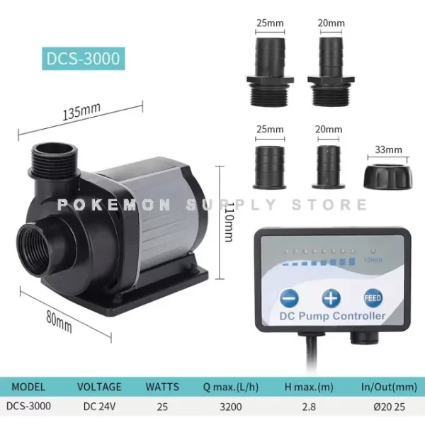 Jebao Jecod Pump DCS 1200-12000 L/H Aquarium Fish Tank Adjustable Submersible Controllable Water Pump Flow Fountain DC 24V - Image 8