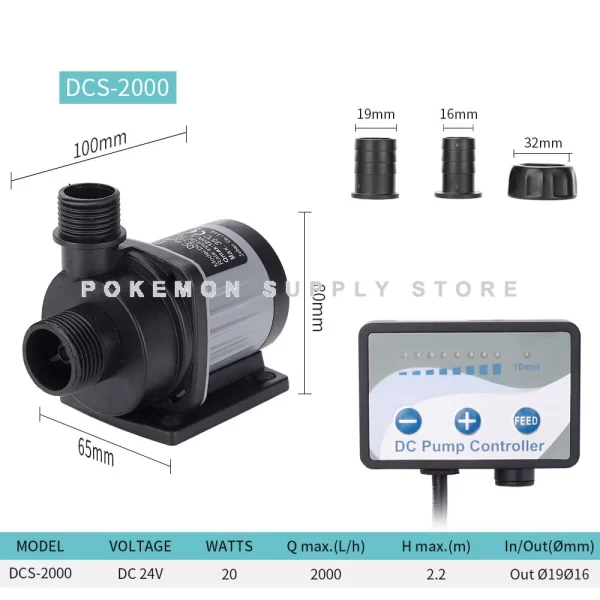 Jebao Jecod Pump DCS 1200-12000 L/H Aquarium Fish Tank Adjustable Submersible Controllable Water Pump Flow Fountain DC 24V - Image 21