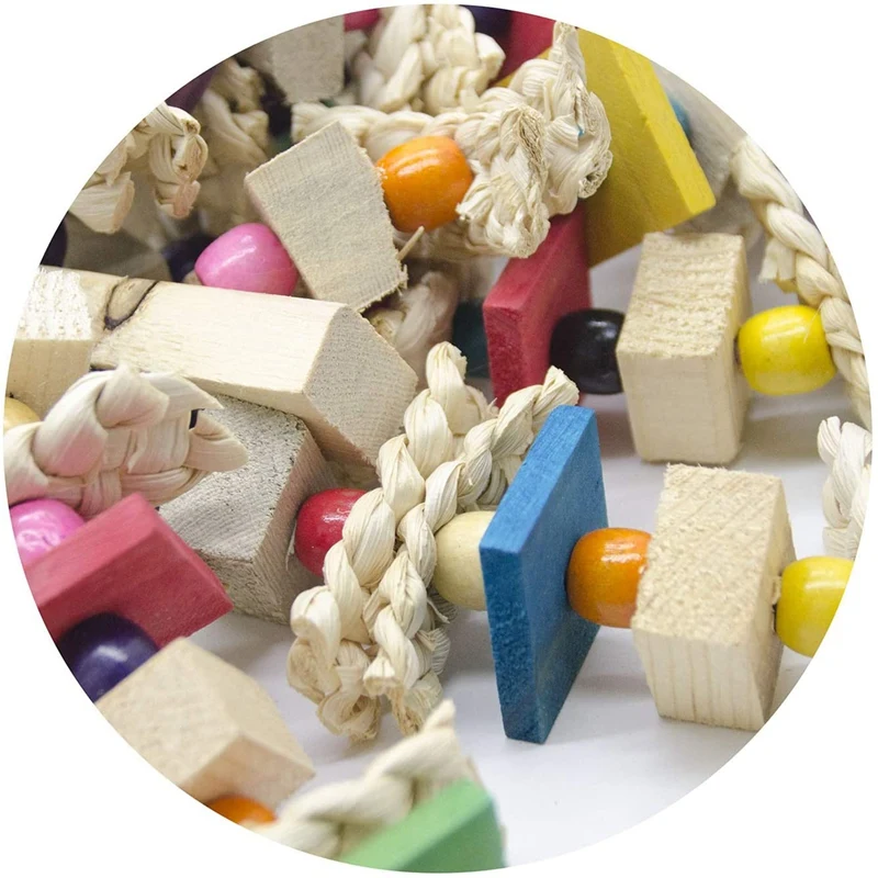 Bird Cage Bite Toy For African Grey Macaws Cockatoos Large Parrot Chewing Blocks Knots Tearing - Image 14