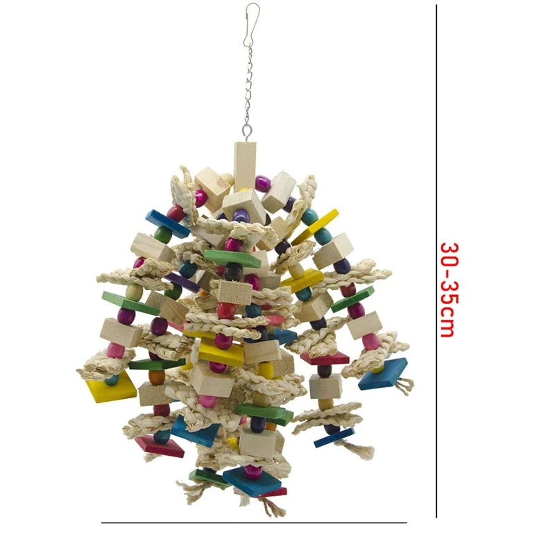 Bird Cage Bite Toy For African Grey Macaws Cockatoos Large Parrot Chewing Blocks Knots Tearing - Image 11