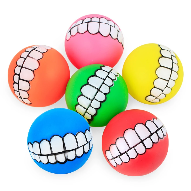 Pet Dog Ball Teeth Funny Trick Toy Silicone Toy for dogs Chew Squeaker Squeaky Dog Sound toys Pet puppy Toys interactive cat toy - Image 5