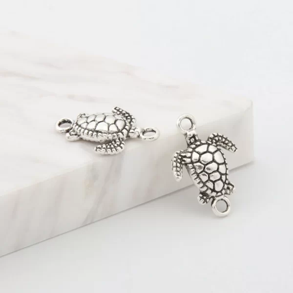 30pcs Silver Color Tortoise Turtle  Charms Animal Connector Pendant Jewelry Making DIY Handmade Accessories Supplies A3399 - Image 4