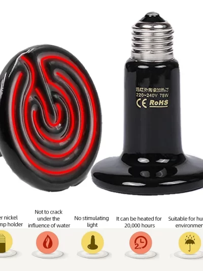 Far Infrared Pet Heating Lamp Ceramic 220V Reptile Turtle Brooder Bulb Heat Emitter Light Bulb 25W 50W 75W 100W 150W 200W