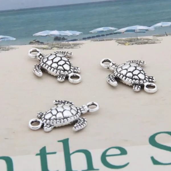 30pcs Silver Color Tortoise Turtle  Charms Animal Connector Pendant Jewelry Making DIY Handmade Accessories Supplies A3399 - Image 3