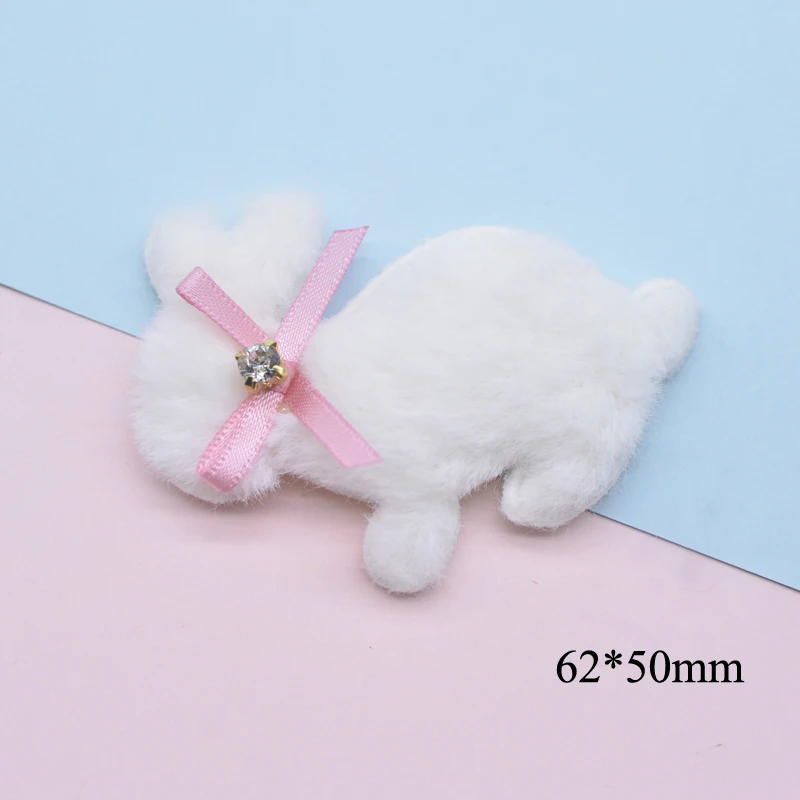 10Pcs Padded Plush Rabbit with Bow Appliques for DIY Clothes Hat Leggings Sewing Patches Headwear Hair Clips Decor Accessories - Image 9