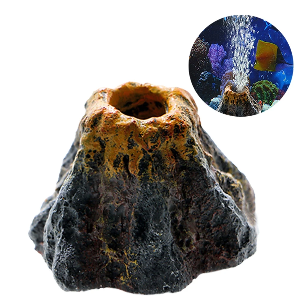 Fish Tank Landscaping Simulation Volcano Aquarium Accessories Rockery Aerator For Aquarium Pump Bubble Stone Oxygen For Aquarium - Image 4
