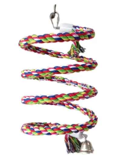 New 160cm Long Parrot Bird Toys Pet Bird Parrot Standing Rope Bird Cage Decoration Climbing Toy Parrot Bird Cage Toys Rope Bell