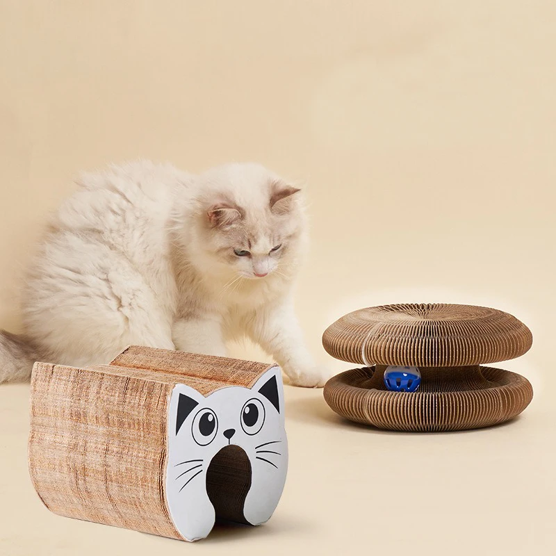 Magic Organ Cat Toy Interactive Cats Scratcher Board Round Corrugated Paper Multiple Shapes Kitten Grinding Claw Cat Accessories - Image 2