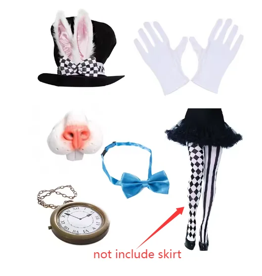 Rabbit Costume Mr. Rabbit White Rabbit Hat Cosplay Props Accessories 5-piece Set Accessories Set Ecoparty disfraz hombre - Image 10