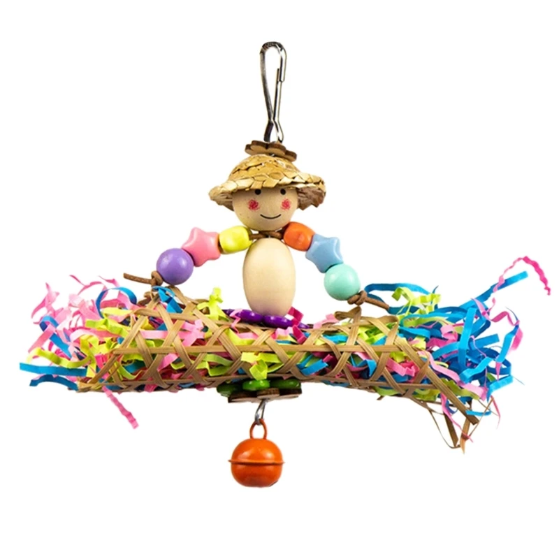 Bird Chewing Paper/ Rattan Toy Small Parrot Hanging Parrot Molar Toy for Cage - Image 9