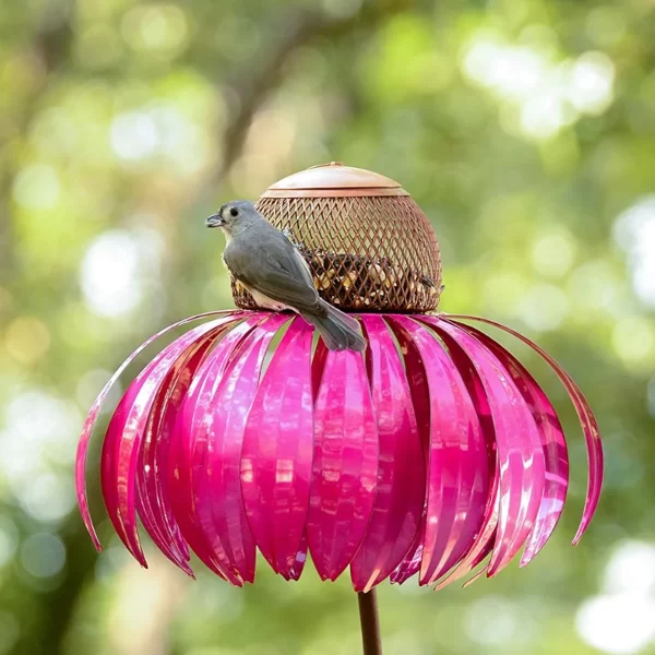 1pc Vertical Bird Feeder Anti Squirrel and Hummingbird Feeder  Art Metal Flower Rack Outdoor Garden Yard Decoration - Image 3