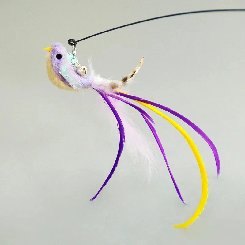 Funny Bird Feather Cat Wand With Bell Accessories Interactive Toys For Cats Kitten Hunting Teaser Exercise Pet Products - Image 16