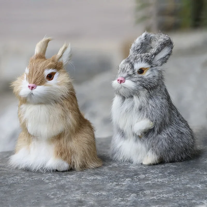 Simulated Rabbit Animal Model Rabbit Household Decorations Rabbit Fur Crafts Gifts - Image 3
