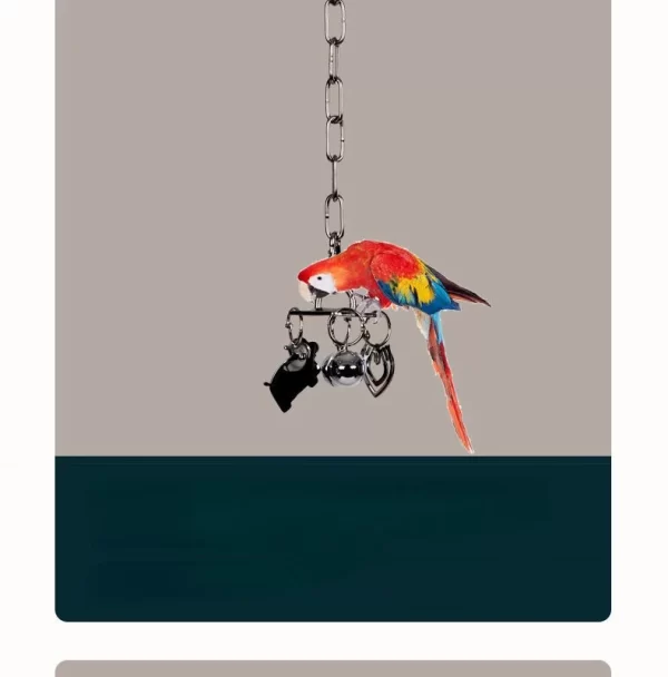 Parrot 304 Stainless Steel Toy Gnawing Climbing Large Medium-sized Diamond Gray Machine Puzzle Bird Cage Display Rack Hanging - Image 11