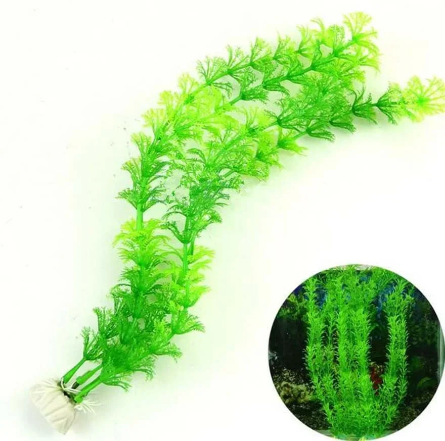 Plastic Aquarium Fish Tank Decor Water Weeds Plant Artificial Green Grass - Image 3
