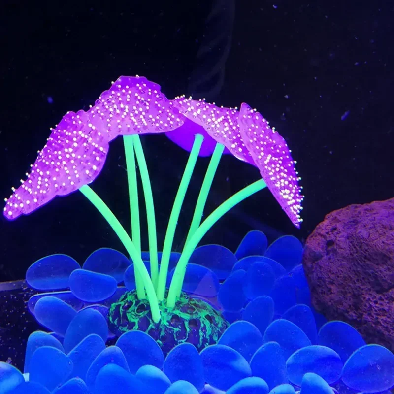 Aquarium Accessories Anemone Weed Fish Accessories Plastic Decorate Decoration Simulate Artificial Glowing Plants Aquatic - Image 9