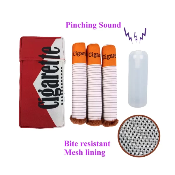 Stuffed Raw Dog Bite Toy Joint Cigarette Case Plush Cigar Funny Interactive Puppy Dog Chew Squeak Toys Cigarettes Toy for A Dog - Image 11