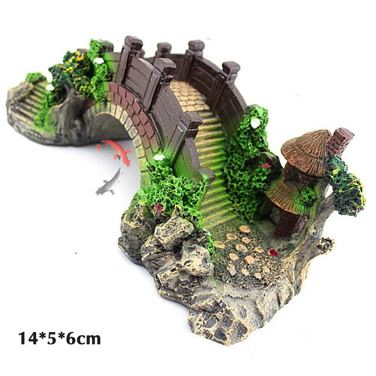 Fish Tank Artificial Bridge Resin Landscape Decoration Bridge Aquarium Equipment Accessories Ornament Cave Aquatic Pet Fish Reef - Image 6