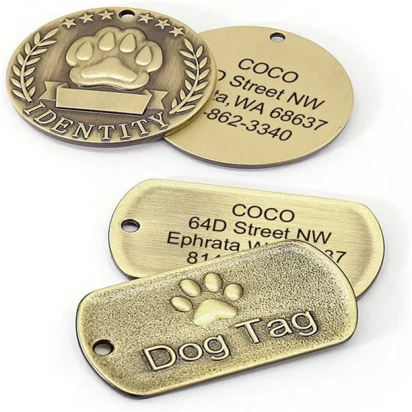 Personalized Engraved Pets ID Tag for Dog Cat Bronze Nameplate Tags Customizable Anti-lost Address Number Dogs Collar ID Pendant - Image 6