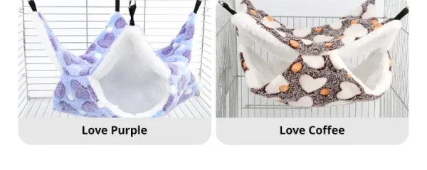 Hamster Hammock Small Pet Hanging Bed Double Warm Thickened Honeybug Flying Squirrel Guinea Pig Hammock Pet Cage Accessories - Image 19