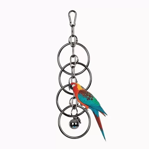 Parrot 304 Stainless Steel Toy Gnawing Climbing Large Medium-sized Diamond Gray Machine Puzzle Bird Cage Display Rack Hanging - Image 3