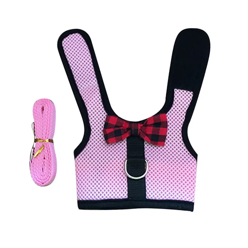 Small Animal Hamster Harness and Leash Set Mesh Rabbit Leash Lead Vest Harness Leash for Guinea Pigs Chinchilla Rabbit Hamster - Image 3