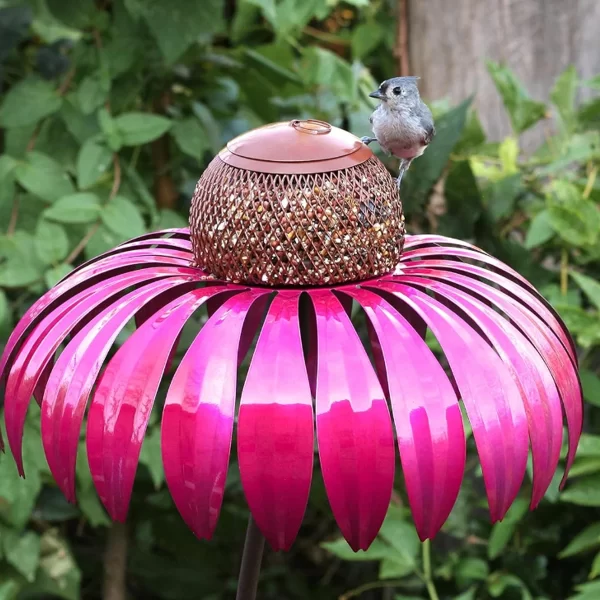 1pc Vertical Bird Feeder Anti Squirrel and Hummingbird Feeder  Art Metal Flower Rack Outdoor Garden Yard Decoration - Image 4