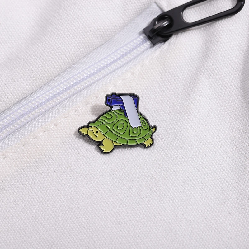 The Turtle With Gun Enamel Pins Funny Turtle Animal Cartoon Brooches Lapel Badges Clothes Collar Backpack Pin Accessories Gift - Image 17