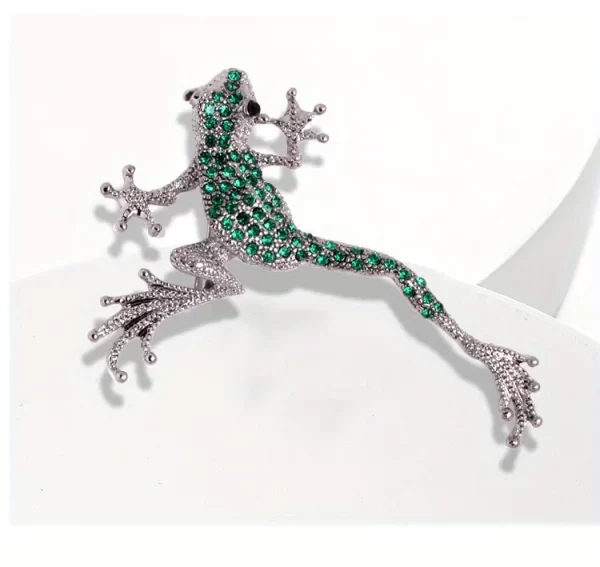 Retro Personality Trend Men's and Women's Frog Pin Accessories Rock Gothic Corsage Rhinestones Gecko Lizard Brooch - Image 6