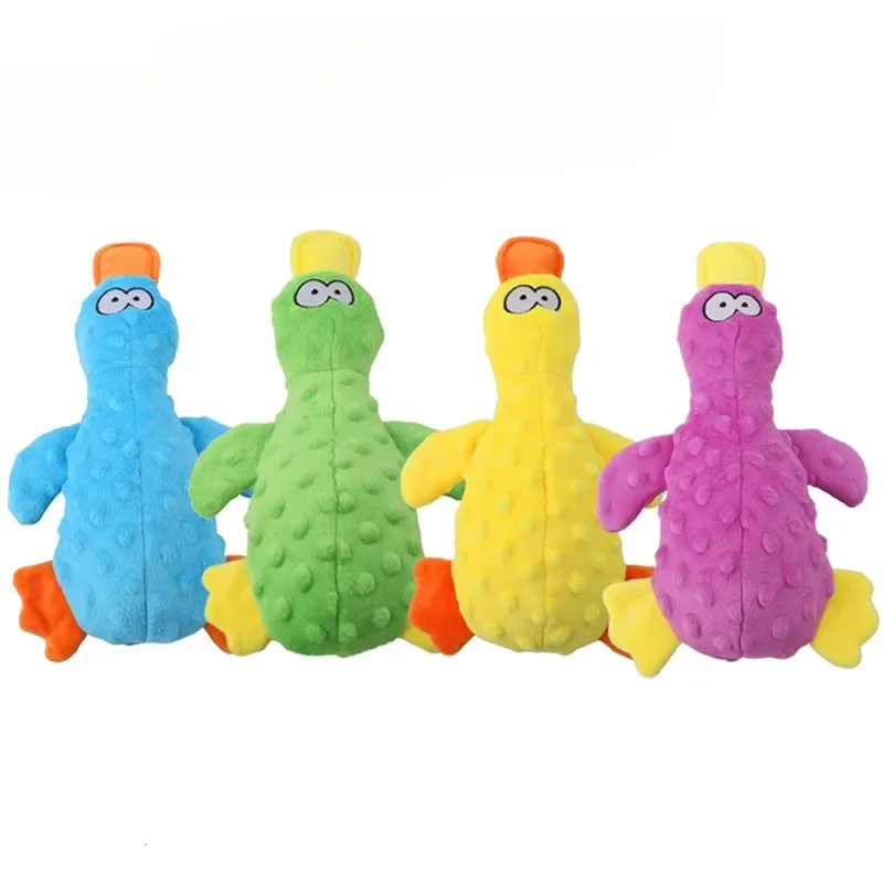 Duck Soft Plush Stuffed Raw Dog Toys for small Puppy dogs Interactive Squeaky Dog Bite Toy Sound Paper Chew Tooth Pet Supplier - Image 2