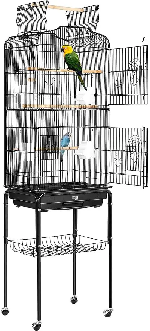 Bird Cage with Play Top and Rolling Stand for Parrots Conures Lovebird Cockatiel Parakeets - Image 8