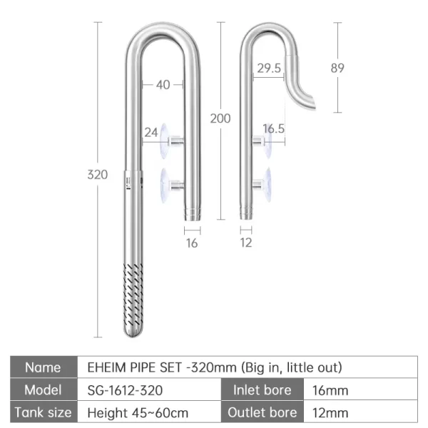 Week Aqua Fish Tank 304 Stainless Steel Filter Tube With Surface Skimmer For Inflow And Outflow Of Lily Tubes Aquarium - Image 15