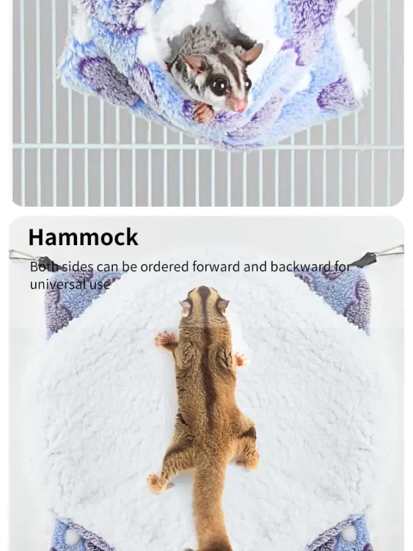 Hamster Hammock Small Pet Hanging Bed Double Warm Thickened Honeybug Flying Squirrel Guinea Pig Hammock Pet Cage Accessories - Image 16