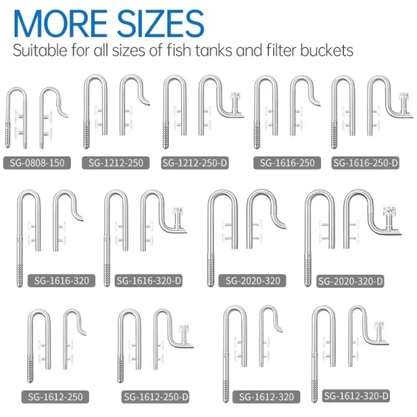 Week Aqua Fish Tank 304 Stainless Steel Filter Tube With Surface Skimmer For Inflow And Outflow Of Lily Tubes Aquarium - Image 2
