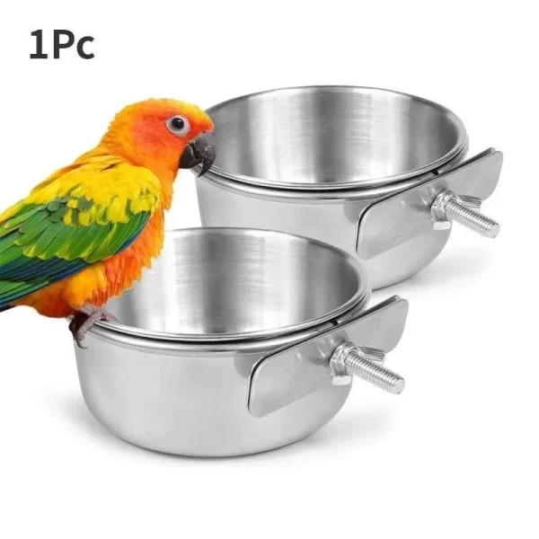 Birds Food Water Cup Parrot Food Bowl With Clamp Holder Feeding Cage Dish Parrot Feeders - Image 11
