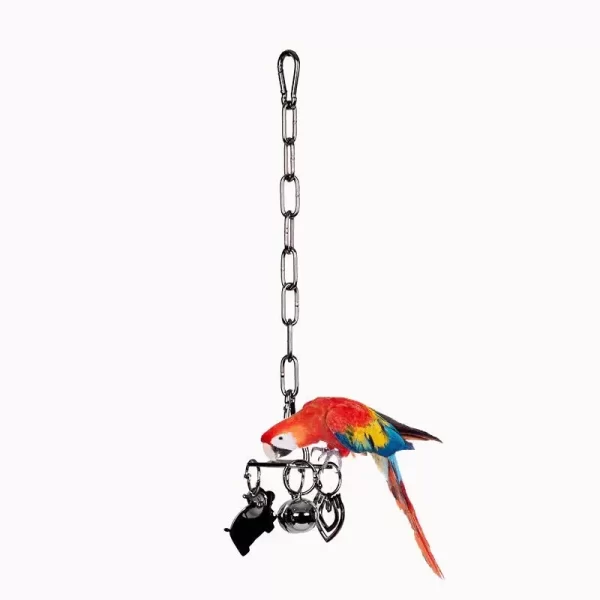 Parrot 304 Stainless Steel Toy Gnawing Climbing Large Medium-sized Diamond Gray Machine Puzzle Bird Cage Display Rack Hanging - Image 6