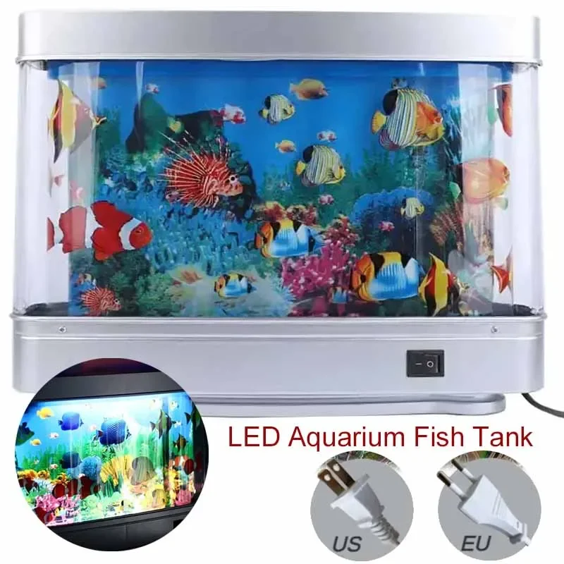 LED Aquarium Fish Tank Lamp Landscape Lamp Living Room Decoration Imitation Aquarium Landscaping Underwater World Akwarium