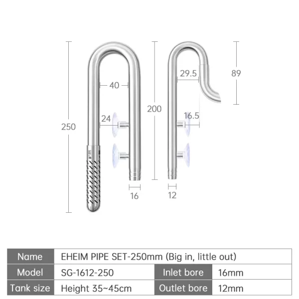 Week Aqua Fish Tank 304 Stainless Steel Filter Tube With Surface Skimmer For Inflow And Outflow Of Lily Tubes Aquarium - Image 12