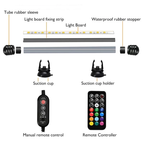Aquarium 21 LED Light Remote Control Diving Lamp Plant Grow Lighting Underwater Fish Tank Light RGB Led Aquarium Accessories EU - Image 5