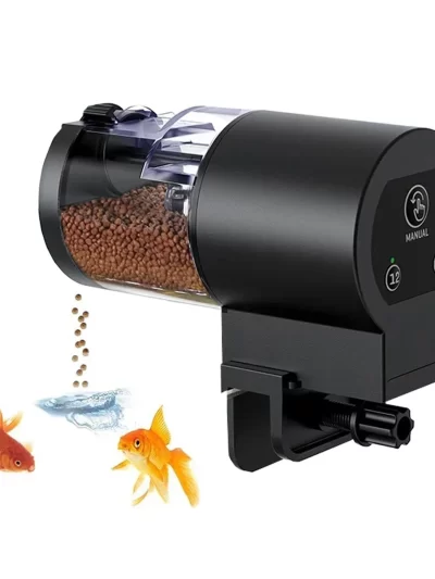Automatic Fish Feeder for Aquarium,100ml Capacity Auto Fish Feeders Easy to Set Up with Battery