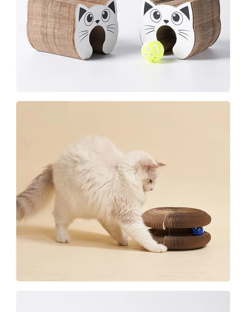 Magic Organ Cat Toy Interactive Cats Scratcher Board Round Corrugated Paper Multiple Shapes Kitten Grinding Claw Cat Accessories - Image 12