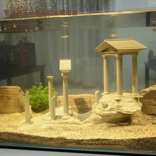 280mm long Gu Luo architectural fish tank, aquarium landscape statue, aquarium interior scene LTCP-353 - Image 4