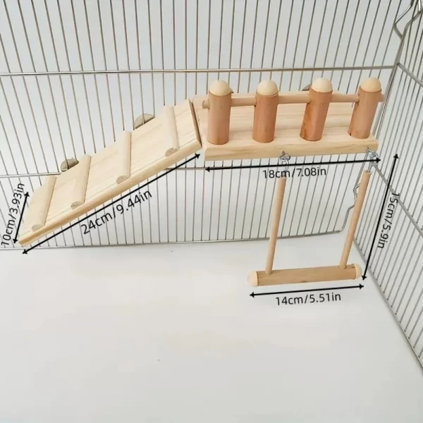 Bird Perches Platform Swing Climbing Ladder Parrot Cage Accessories Wooden Playing Gyms Exercise Stands Parrot Cage Toys Sets - Image 6