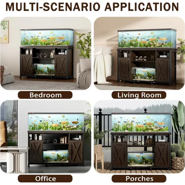 55-90 Gallon Fish Tank Stand with Power Outlets, Aquarium Stand with Cabinet, Heavy Duty Reptile Tank Turtle Terrariums Table fo - Image 6
