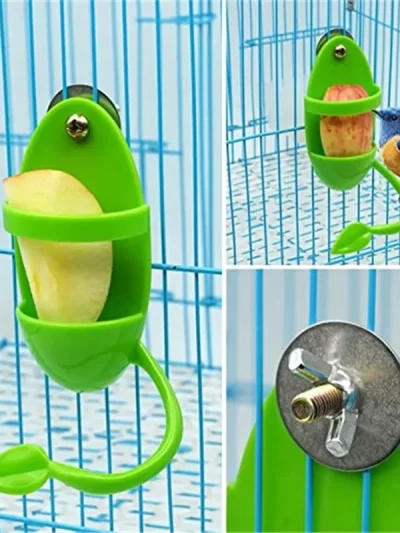 Parrot Food Feeder Bird Hanging Cage Perching Frame Fun Bird Cage Feeder Parrot Feeding Toy Plastic Pet Feeding Cage Accessories