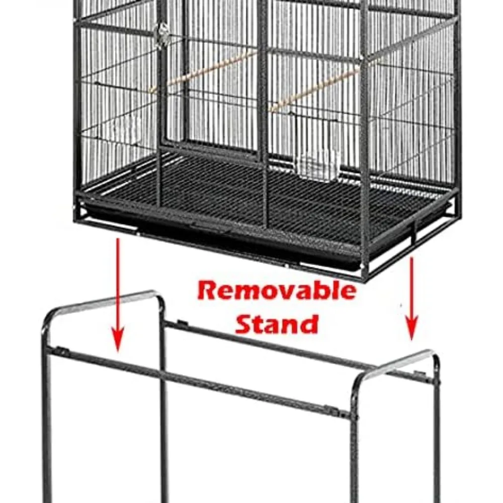 Large Double Flight Bird Wrought Iron Breeder Cockatiel Conure Cage with Slide Out Center Divider Side Breeding Nest Doors - Image 3