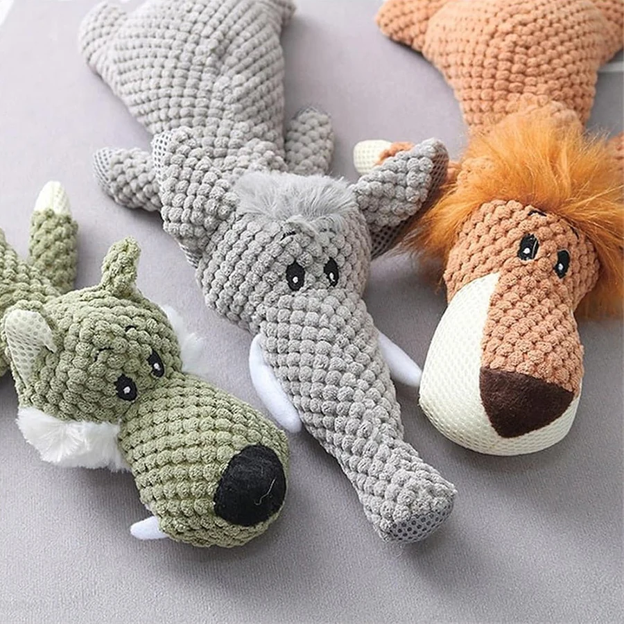 Large Dog Toy Bite-Resistant Sound Plush Toy Lion Wolf Elephant Cartoon Pet Toy Squeaky Dog Toy For Small & Medium Dogs - Image 13